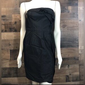 NWT Ann Taylor LOFT Black Strapless Dress Size 6 Lined Cotton Blend